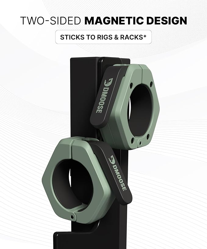 DMoose Fitness Barbell Clips 2 Inch (Pair) - Quick Release Olympic Barbell Clamps & Collars with Anti Slip TPR Grip for Secure Weightlifting and Powerlifting - Weight Clips for Bars at Home or Gym