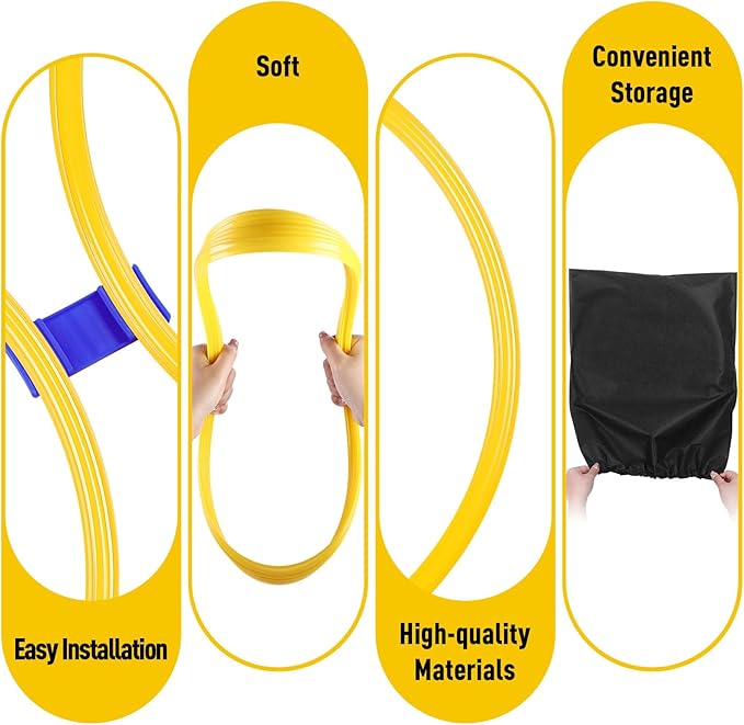 Shappy 50 Pcs Agility Rings with Storage Bags 15 Inch Agility Exercise Rings Training Hoops Plastic Speed Jumping Hoops for Gymnastics Sports Soccer Football Practice Games