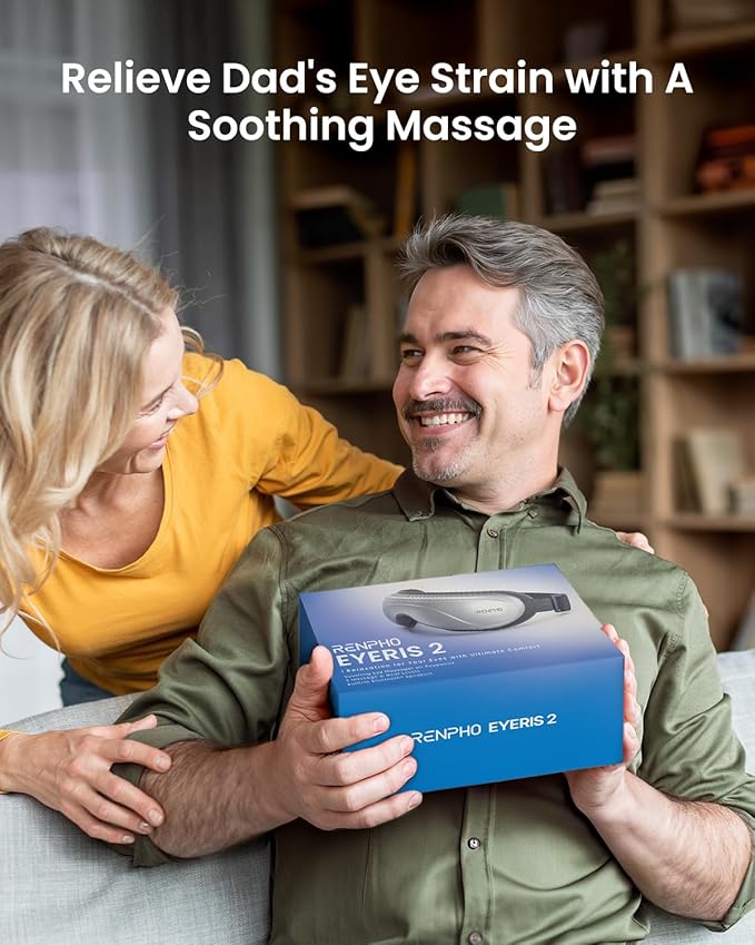 RENPHO Eye Massager with Heat and Cooling, Mothers Day Birthday Gifts for Mom Dad Women Men Heated Eye Mask for Migraine Relief Reduce Strain Improve Sleep Eyeris 2