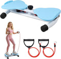 Waist Twister Machine, Ab Twister Board with Resistance Bands - 300 lbs Capacity Home Exercise Equipment for Belly Fat, Core Workout - Noiseless & Anti-Slip for Women/Men