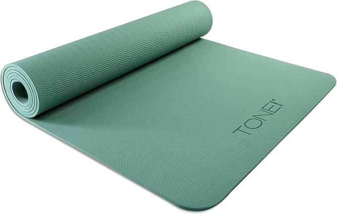 TONE Fitness Yoga Mat 1/4" Thick Non Slip Exercise & Pilates Mat for Home Workouts with Carrying Strap | Multiple Options