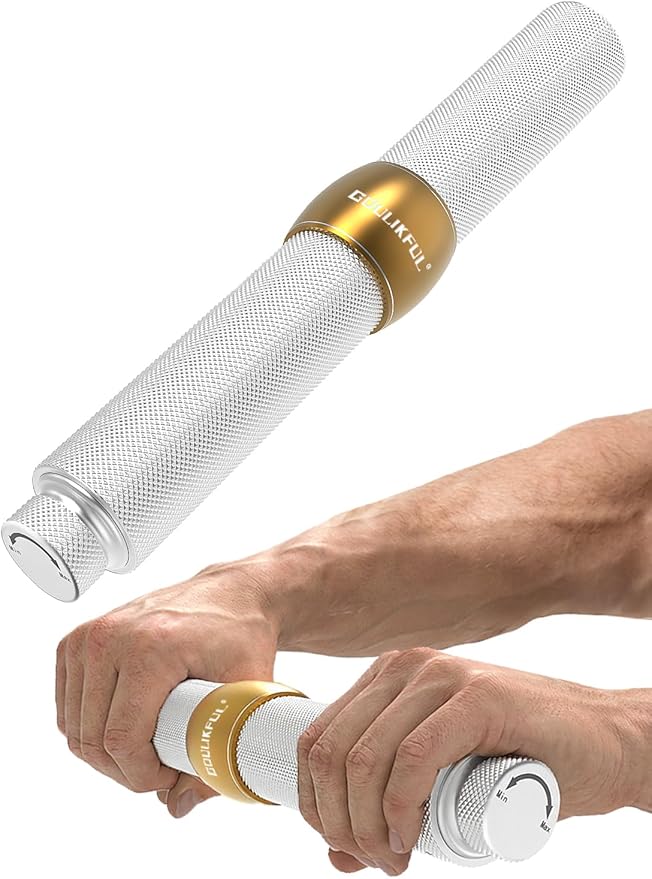 Grip Strength Trainer, Aluminum Alloy Forearm Strengthener Wrist Trainer with Adjustable Resistance Knob, Forearm Exerciser for Home Gym Sports Man Women Wrist Arm Builder