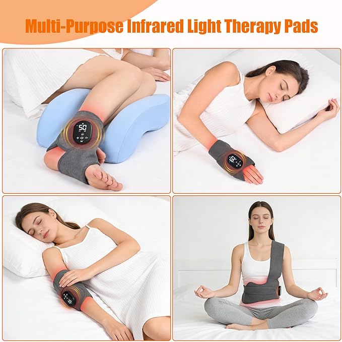 Foot Renew Massager for Neuropathy, with Red Light Therapy for Feet & Ankle, Infrared Neuropathy Foot Massager with Heat, 8 Massage Modes, 20 Intensity Levels, Wearable Ankle & Body Massager