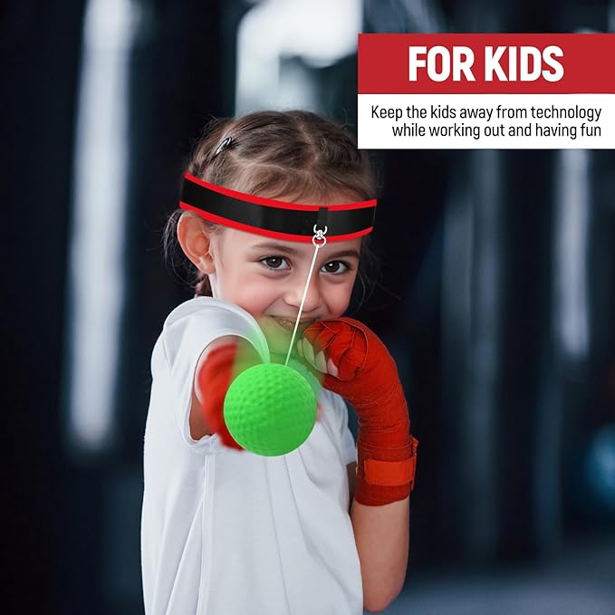 Reflex Ball for Adults and Kids Boxing Training Set with Adjustable Headband and Balls, Equipment for Reaction and Punching Speed