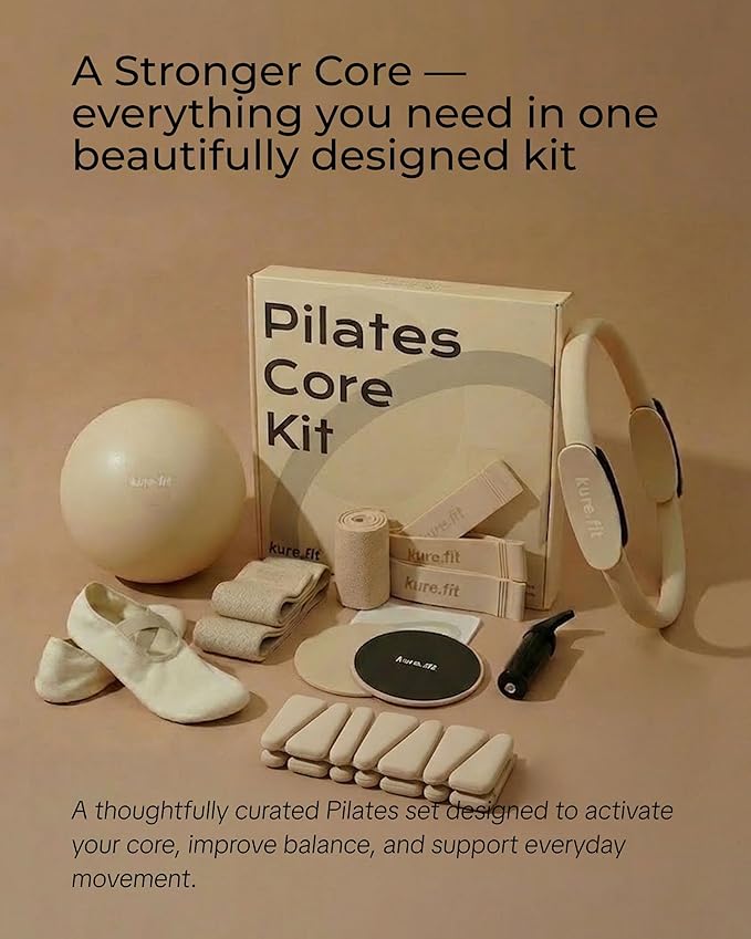 Pilates Kit for Women – Home Pilates Equipment Set with Ring, Ball & Resistance Bands | Pilates Starter Kit with Accessories in Gift Box