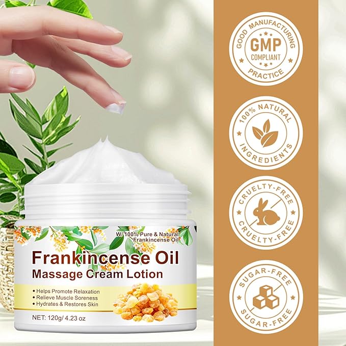 Frankincense Balm for Foot/Muscle/Joint Support, Body Massage, Anti-oxidant, Anti-Aging, Deep Hydration & Moisturization|4.23 Oz/120 G