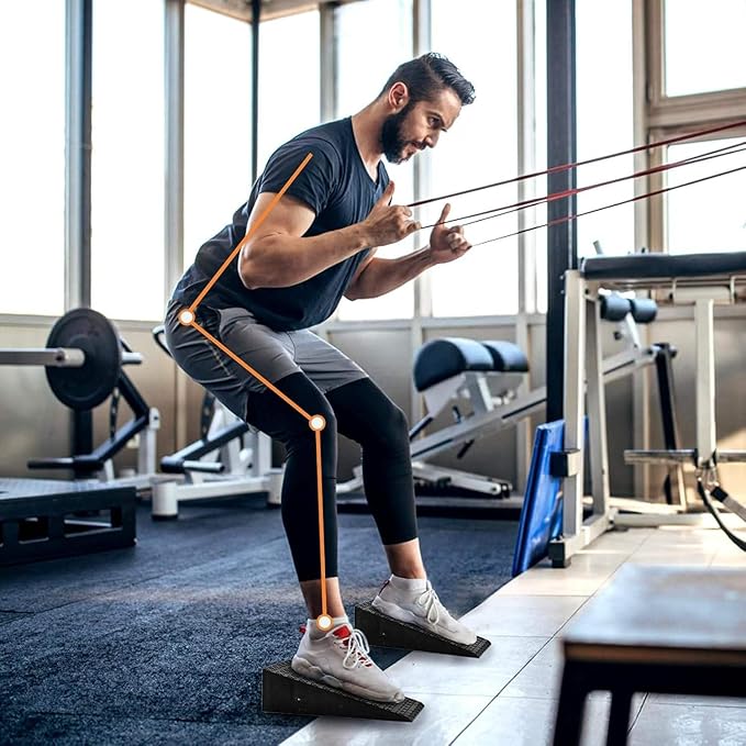 Squat Wedge Blocks (Pair), 15° Heel-Elevating Non-Slip EVA Slant Blocks for Squats, ATG Calf Stretch & Ankle Mobility – Heel Lift – Carry Bag Included