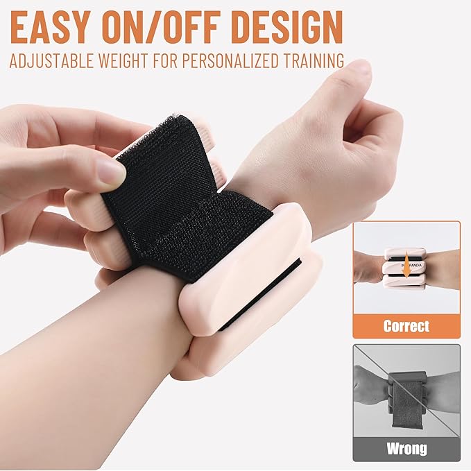 Wrist & Ankle Weights for Women and Men, 2lbs/4lbs Pairs Adjustable Silicone Weighted Bangles for Arm & Leg Workouts, Perfect for Pilates, Barre, Yoga, Walking & Home Fitness 24055