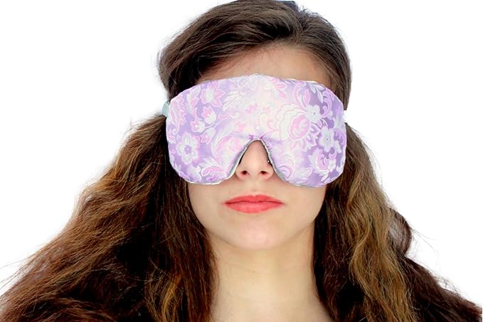 Opulence Weighted Yoga Eye Mask – Handmade Relaxation Pillow for Meditation & Savasana – Lavender Scented or Unscented, Flaxseed Filled, Satin & Velvet with Adjustable Strap