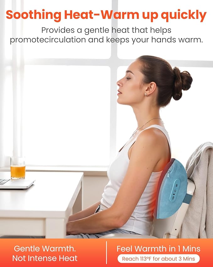 COMFIER Shiatsu Neck and Back Massager with Heat, Neck Massager Pillow with 3D Kneading Deep Tissue, Cordless & Portable, Soothes Muscle Tension at Home, Office, Travel,Ideal for Men & Women
