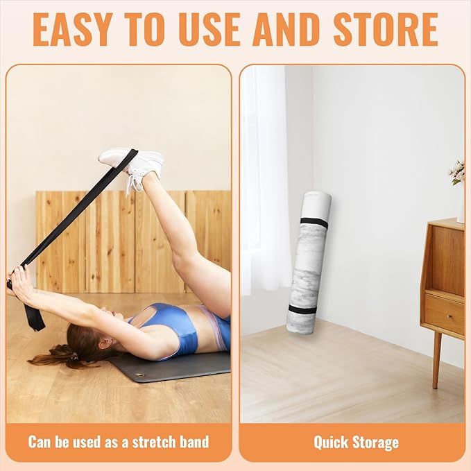 2-Pack Black Yoga Mat Carrier Strap, Adjustable Yoga Mat Carrier & Sling,Easy to Carry and Does Not Take up Space - For Storage, Carrying & Stretching Daily use