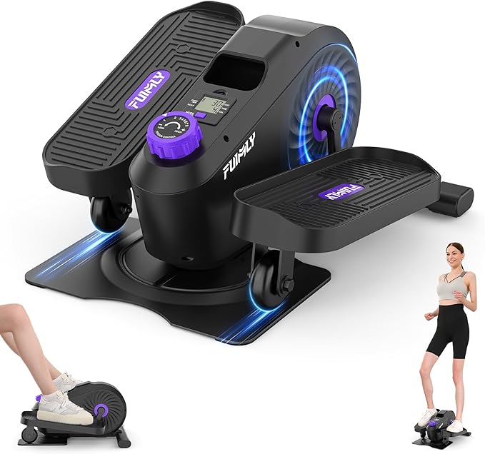 FUNMILY Under Desk Elliptical, Under Desk Bike Pedal Exerciser, Fully Assembled Leg Exerciser 2 in 1 Seated Standing Elliptical, Ultra-Quiet Mini Elliptical Machines for Home Office Use