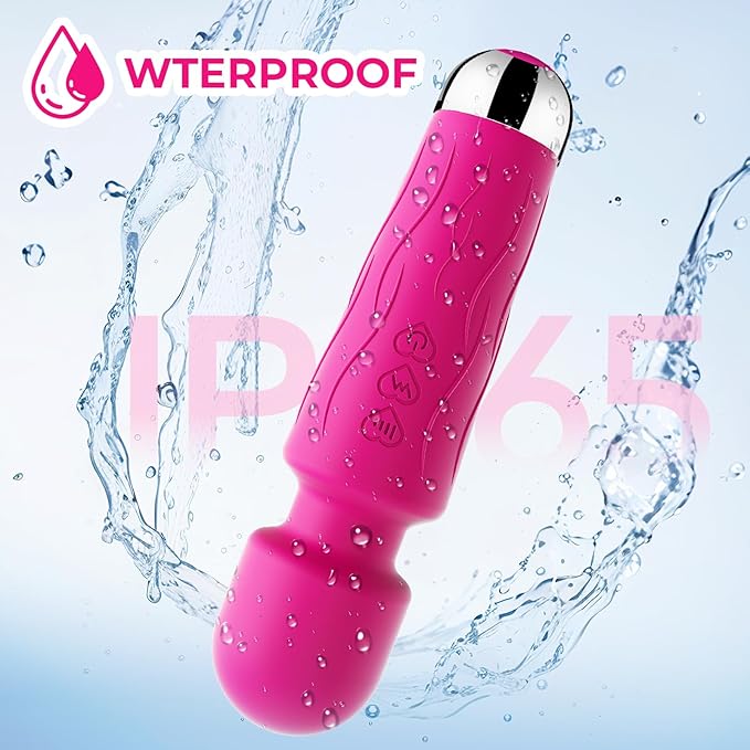 Handheld Personal Small Massager with APP–Waterproof, USB Rechargeable, 20 Vibration Patterns, 8 Speeds,Red