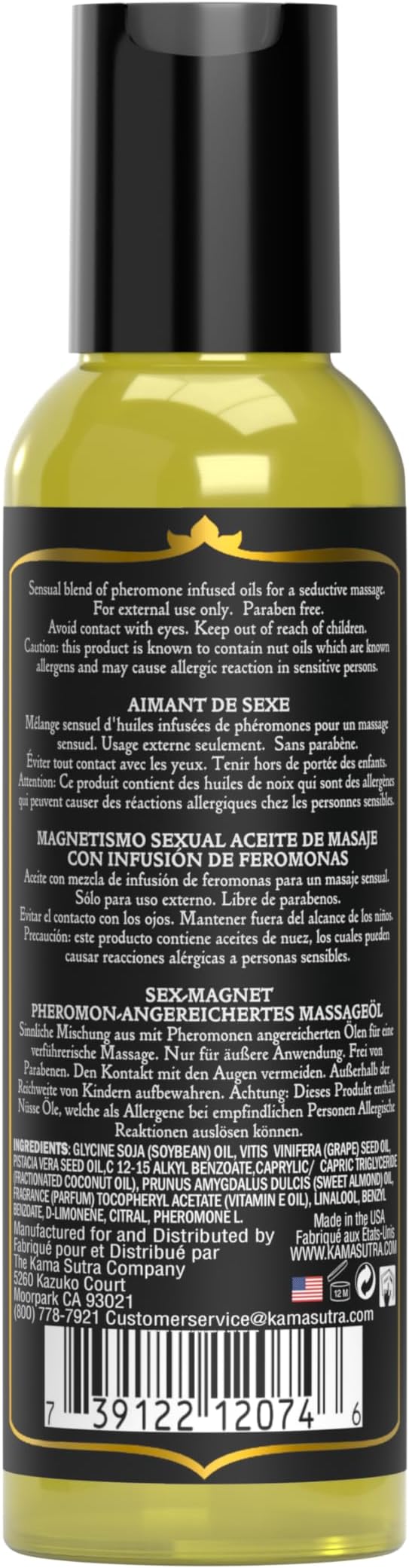 Kama Sutra Leather Pheromone Massage Bundle 2oz Massage Oil and Candle