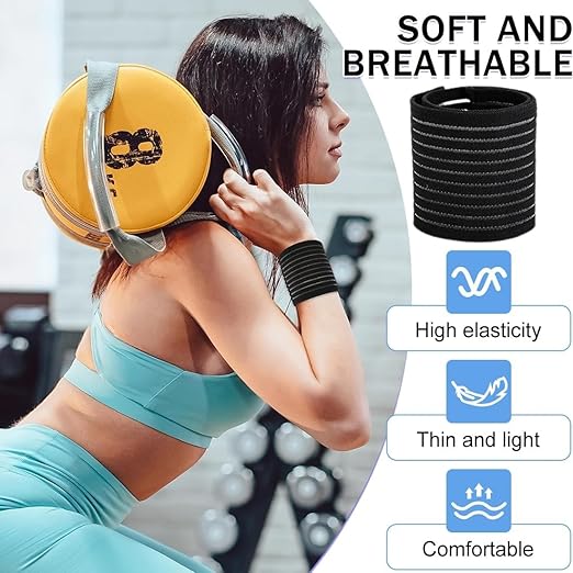 Compression Wrist Wraps, High-Elastic Wrist Bands Support for Men & Women, Breathable Elastic Brace for Sports, Pain Relief, & Injury Recovery for Weightlifting, Gym, Tendonitis & Carpal Tunnel (2 Pack)