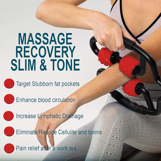 Muscle Roller for Muscles Deep Tissue/w Drawstring Gym Bag | Cellulite Remover Myofascial Massage Tool - Tennis Elbow Massager, Calf, Leg n Forearm Roller I High Density Foam Roller