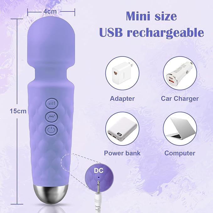Travel Multi-Function Massager with APP—Compact and Lightweight with a Silicone Shell, Enjoy Neck, Shoulder, Leg, and Back Massages Anytime, Anywhere (Violet)