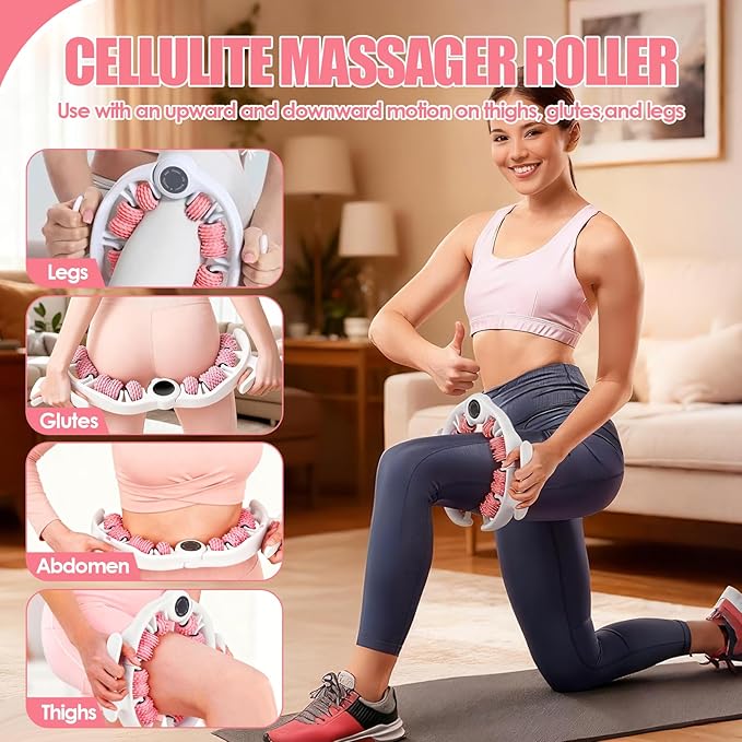 Rosvola Leg Massager Roller, Detachable Massager Muscle Roller, Deep Tissue Massage Tool, Massage Rollers for Legs, Fascia Massage Tool with Non Slip Handle for Home Office Yoga
