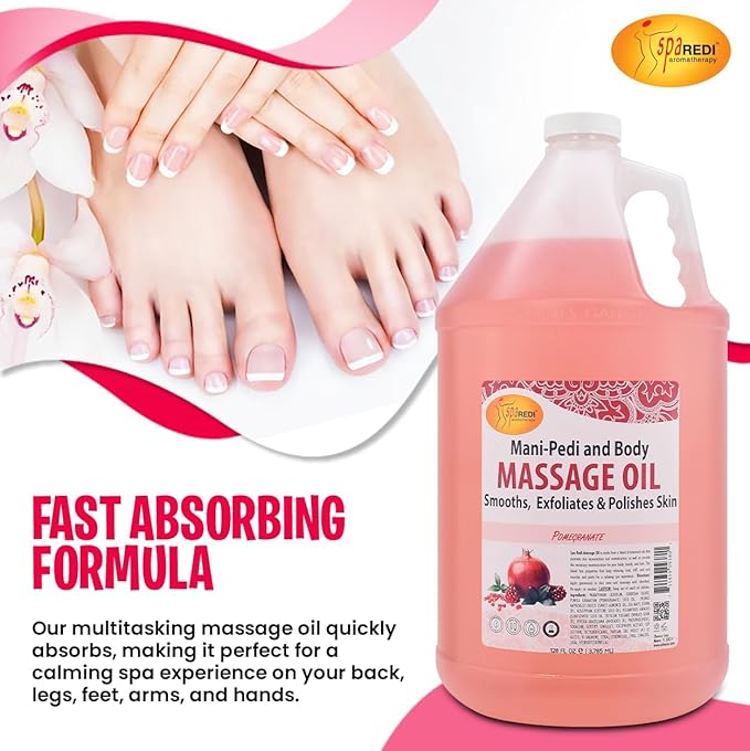 SPA REDI Professional Massage Oil - Multi-Sensory Massage Medium with Performance Glide, Premium Feel for Uninterrupted, Long-Lasting Glide and a Luxurious, Skin-Nourishing Experience - 1 Gallon