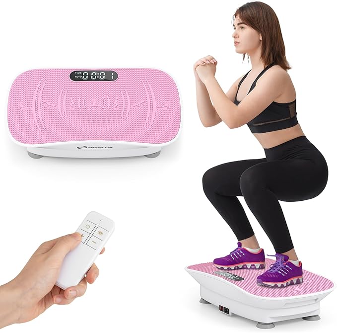 Goplus Vibration Plate Exercise Machine, Vibrating Platform for Lymphatic Drainage w/Remote, LED Display, Home Workout Full Body Shake Board for Weight Loss
