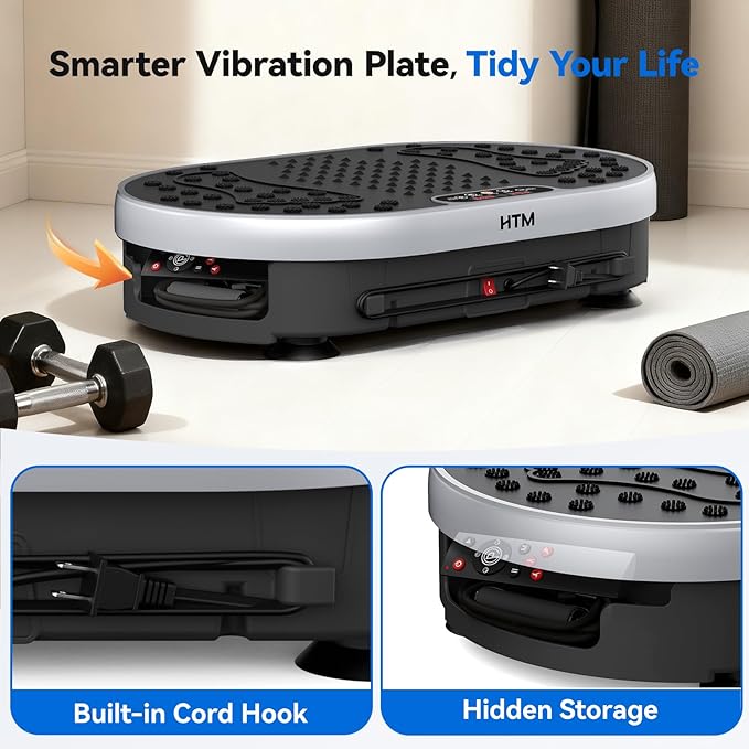 Vibration Plate Exercise Machine with 120 Speed Levels, 9 Program Modes and Remote Control - 15 Min Timer, 300 lbs Capacity Vibrate Stand Shake Board for Full Body Workout, Fat Burner and Toning
