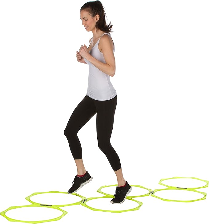 Hexagonal Speed & Agility Training Rings - Set of 6 by Trademark Innovations