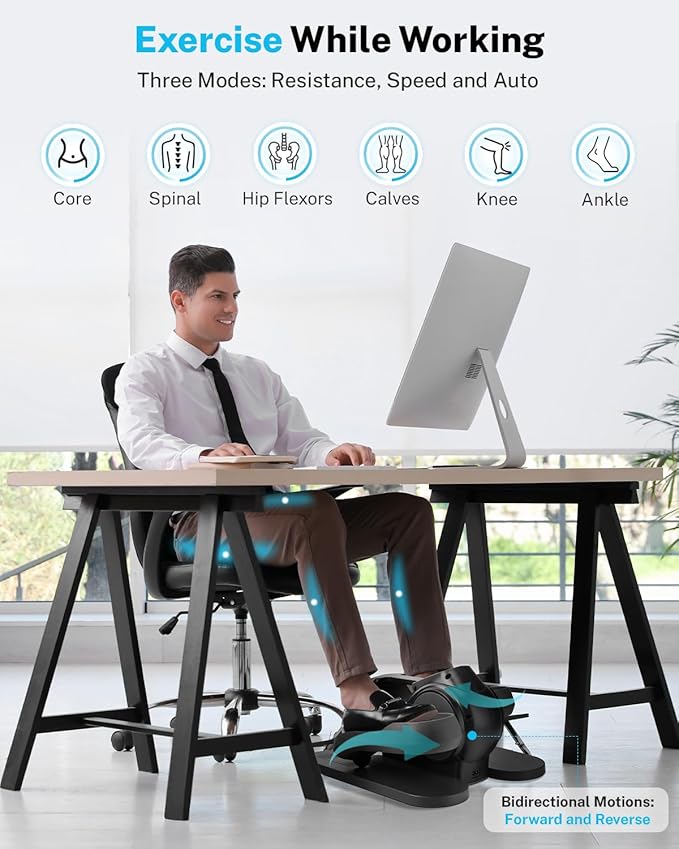Gonex Under Desk Elliptical Exercise Machine for Seniors, Electric Ellipse Leg Exerciser with Remote 10 Resistance Levels 3 in 1, 2 in 1