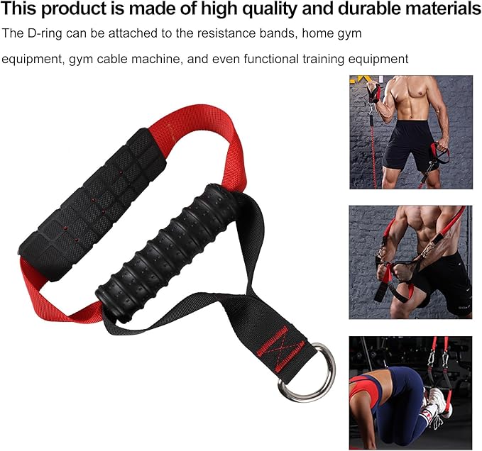 Kisangel Fitness Handle Grip Non-slip Pulldown Training Rope Arm Strength Workout Accessory DIY Fitness Equipment Attachment for Gym and Home Use