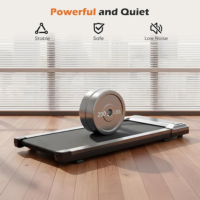 Sweetcrispy Compact Treadmill for Small Spaces, Quiet Under-Desk Walking Pad, Slim & Portable Design for Home Office Workouts, Easy to Store, Ideal for Apartments and Work-from-Home Fitness