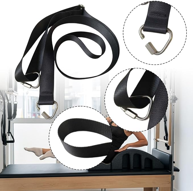 Pilates Equipment Strap Exercise Strap Yoga Adjustable Pilates Reformer Belt Core Bed Accessories for Daily Beginner Indoor