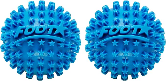 Body Back Foot Star® Massager Ball and Plantar Fasciitis Roller - Soothe Foot Stress, Discomfort, Aches, & Tightness (Pack of 2, Blue, 2-Inch)