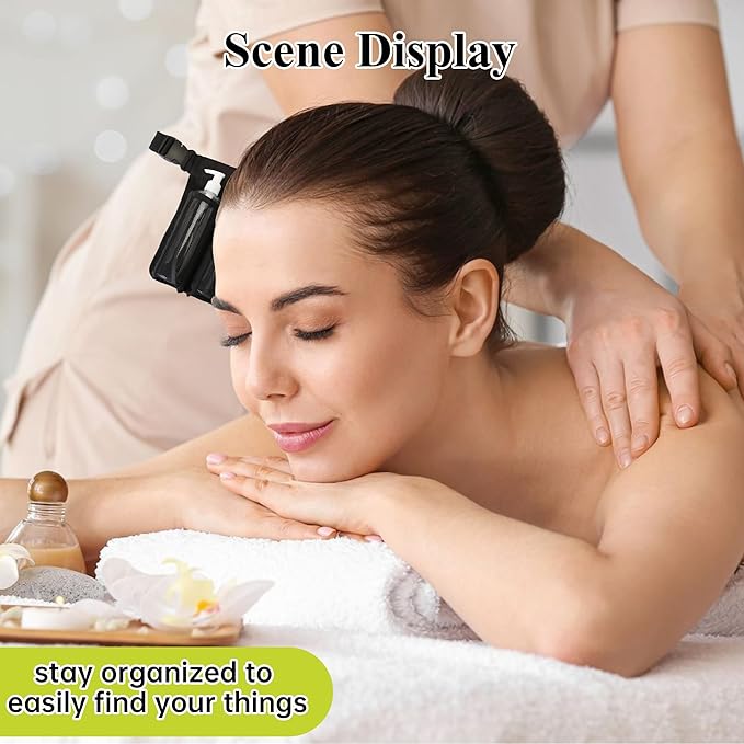 Massage Lotion Waist Holster Adjustable Hands Free for Therapists Fits Most Lotion Oil Bottles, Bag Only, No Bottle Included(Black)
