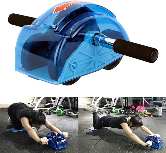 Ab Roller for Abs Workout Abdominal Exercise Rollers, Abdominal Roller 4 Wheels Ergonomic Grip for Core Strength Training Exercise for Home and Gym Use
