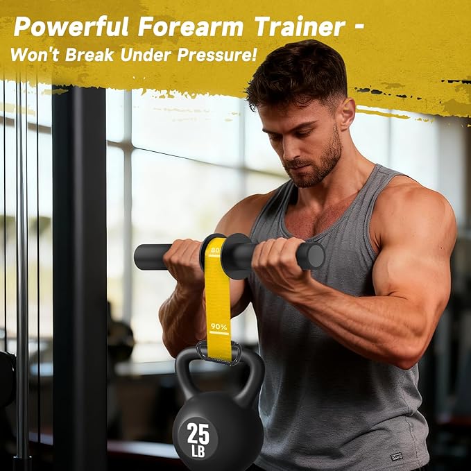 FitBeast Wrist Roller Forearm Trainer, Adjustable Strap Forearm Blaster for Grip Strength & Wrist Workouts