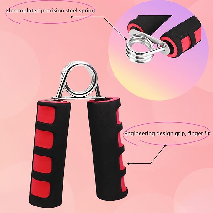 Grip Strengthener Set - 2 Soft Foam Hand Exercisers for Arthritis Relief, Carpal Tunnel & Strength Training | Portable Hand Grip for Men/Women, Home/Office/Travel | Rehab, Tendonitis, Stress Relief