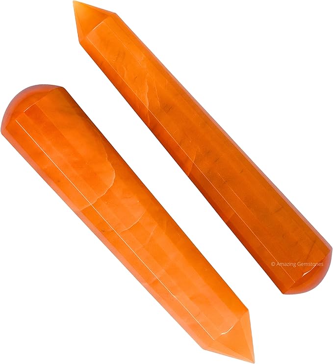 Amazing Gemstone Red Aventurine Crystal Wand Massage Stick - Pelvic Wand Gua Sha for Adults - Crystals and Healing Stones Massage Wands for Adults Gifts (Pointed)