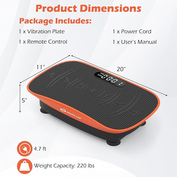 Goplus Vibration Plate Exercise Machine, Vibrating Platform for Lymphatic Drainage w/Remote, LED Display, Home Workout Full Body Shake Board for Weight Loss