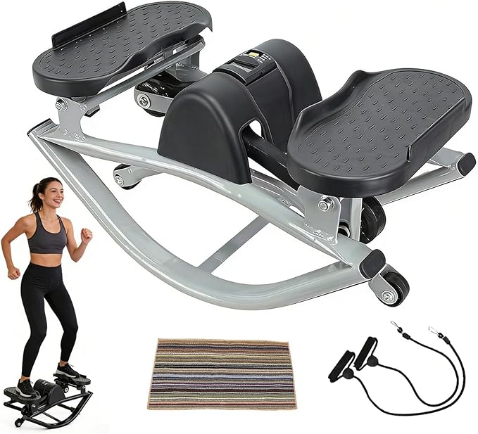 Rock Stepper Side to Side Portable Lateral Rocking Stepper with Digital Display and Non-Slip Mat Mini Steppers for Exercise at Home