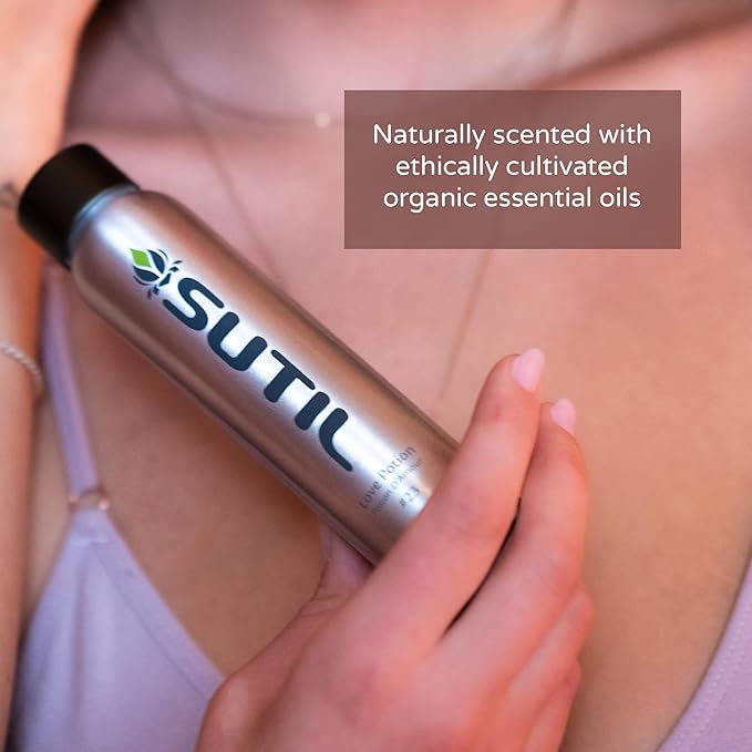 SUTIL Sensual Luxury | Love Potion #17 Massage Oil | Non Sticky Aphrodisiac Essential Oil | Botanical Arousal Oil for Women, Men, & Couples (Love Potion #17, 4 Oz)