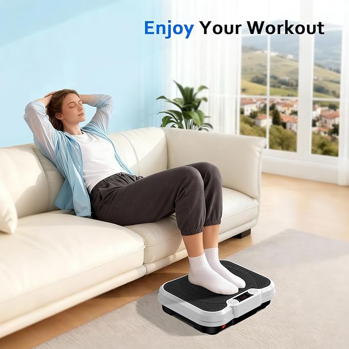 Vibration Plate Exercise Machine, Vibrating Platform for Lymphatic Drainage Weight Loss, 250 Speeds Full Body Workout Vibrated Plates Fitness Platform for Home Women Men