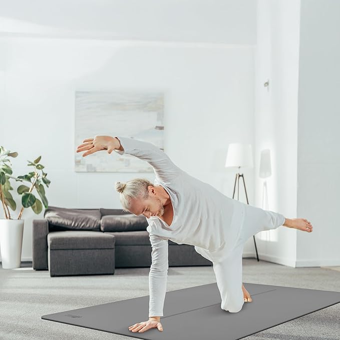Large Yoga Mat (6'x4') – 1/4" & 1/2" Thick Exercise Mats for Home Workout, Extra Wide Workout Mats for Home Gym, Yoga, Pilates, Stretching, Floor & More