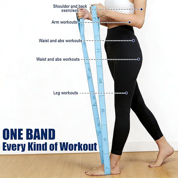 Fitness Resistance Band for Stretching and Yoga, Number Resistance Band with Handle, Adjustable Leg Stretcher Bands, Multifunction Elastic Stretch Band for Full Body Stretching Shaping