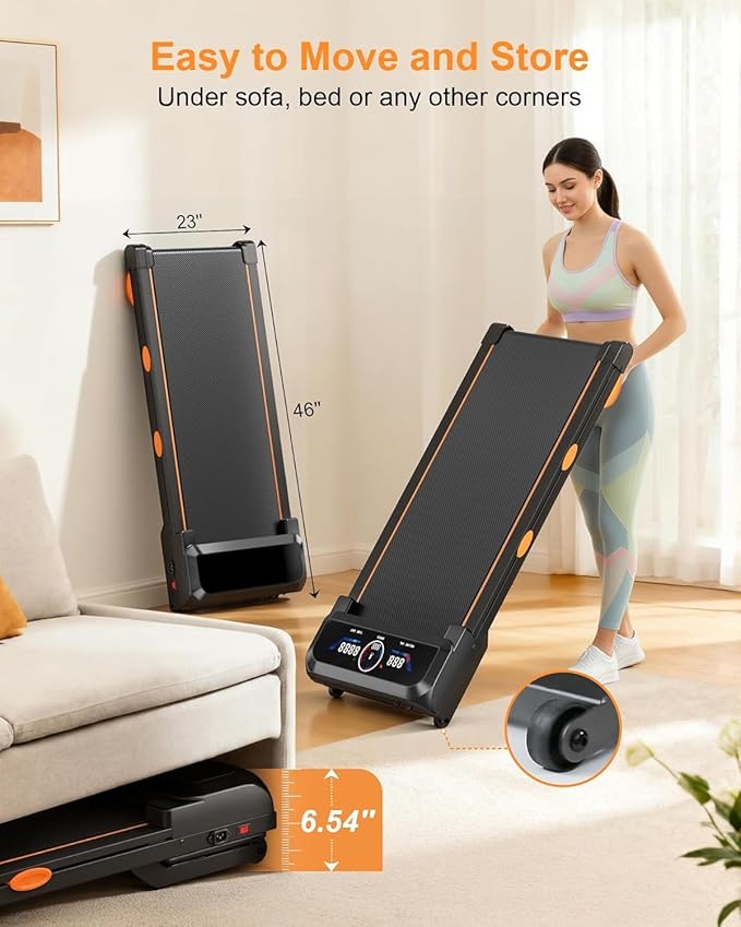 Walking Pad Treadmill with 15% Auto Incline 12-Level, Under Desk Treadmill for Home 450 lbs Capacity, Walking Pad with Incline, RGB UI Screen, Bluetooth Speaker & APP, 3.5HP Quiet Desk Treadmills