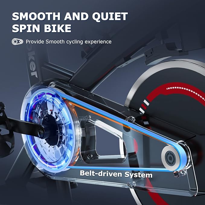 Exercise Bike, WENOKER Stationary Bike for Home, Indoor Bike with Silent Belt Drive, Heavy Flywheel, Comfortable Seat Cushion and Upgraded Digital Display