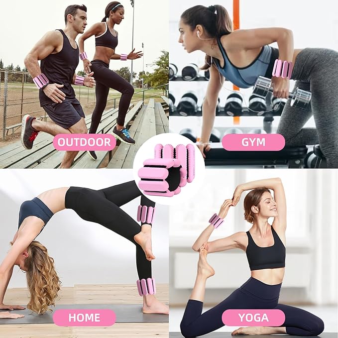 Ankle Weights for Women and Men, Adjustable Wrist Weighted Training Bracelet for Home Gym Workout, Strength Training Walkin Running, Foot weights for exercise,2pc on Set