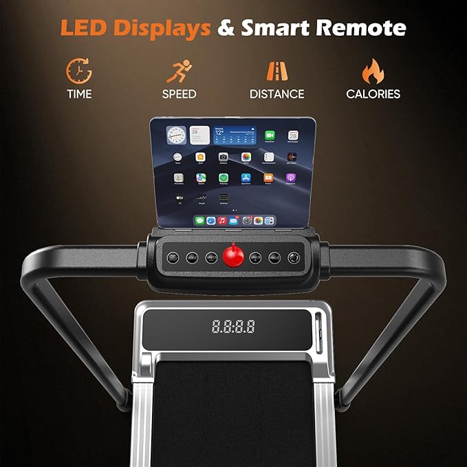 Sweetcrispy Compact Treadmill for Small Spaces, Quiet Under-Desk Walking Pad, Slim & Portable Design for Home Office Workouts, Easy to Store, Ideal for Apartments and Work-from-Home Fitness