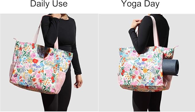 ESVAN Yoga Mat Bag Yoga Tote Carrier Shoulder Bag Carryall Tote for Office,Yoga,Pilates,Travel,Beach and Gym