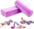 2 PCS Yoga Bolster Pillow Set Washable Velvet Cover Meditation Bolster with High Density Foam and Carry Handle Rectangular and Cylinder Bolsters for Restorative Yoga