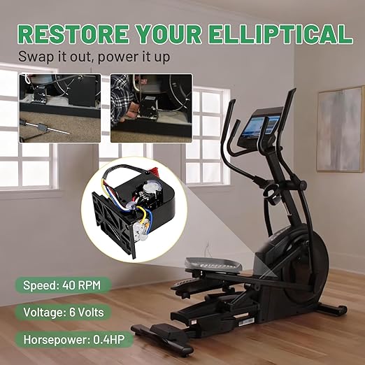6V Elliptical Resistance Motor Compatible with NordicTrack Ellipticals Resistance Motor Brake Tensioner, Replace 241949