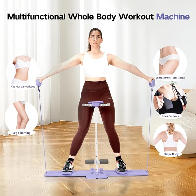 KESHWELL Ab Machine,Thigh Leg Exerciser,Sit Up Exercise Equipment for Man & Women,Pelvic Floor Exercise Devices for Home,Multifunctional Workout Equipment with Resistance Bands for Weight Loss